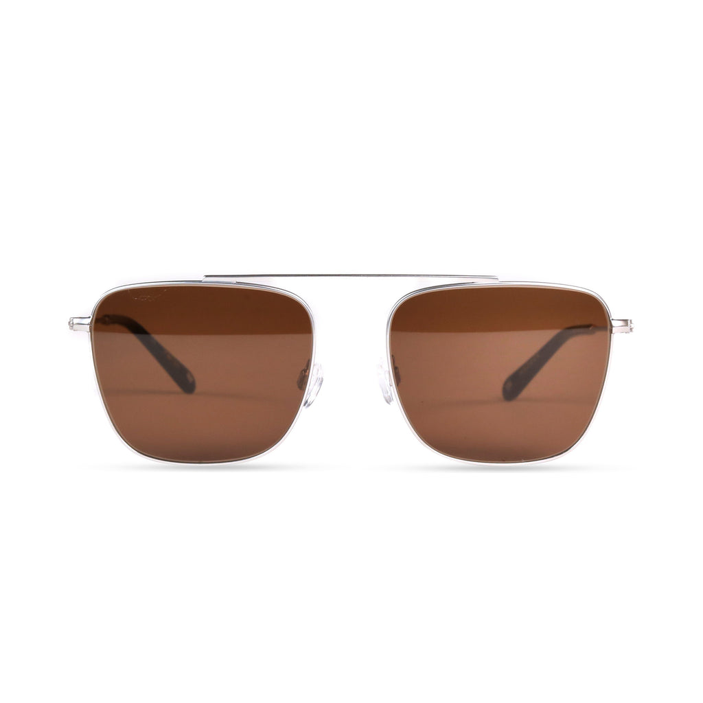 Maddox PRYZMEYEWEAR Brushed Silver Brown 